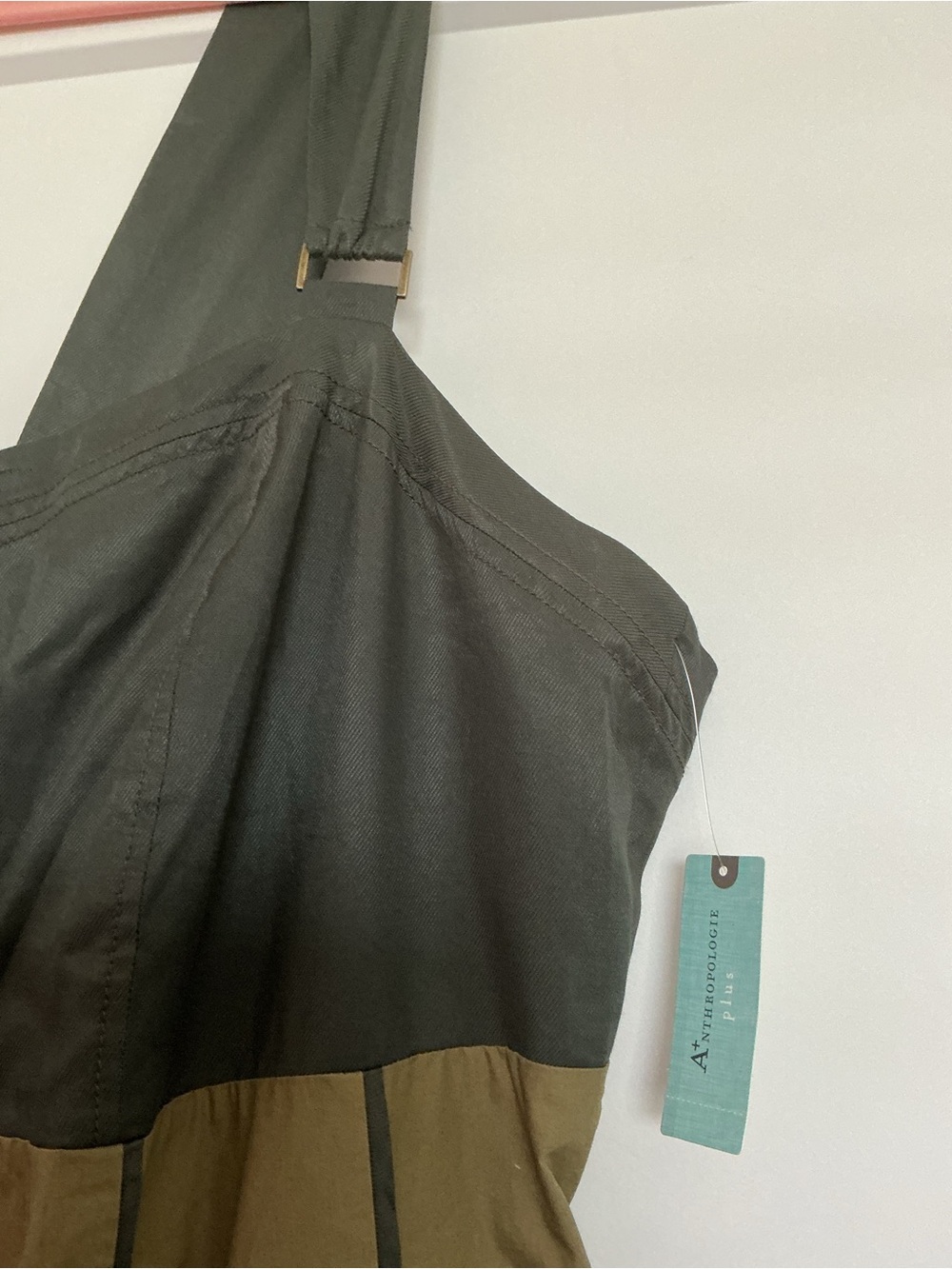 Anthropologie Olive Two-Tone Stylish Dress Plus Size 24 NWT - Picture 2 of 5